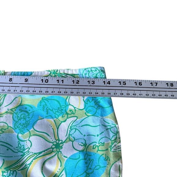Vintage Lilly Pulitzer Capri Pants Women’s 4 Green Blue Cotton Floral Crabs - Picture 5 of 7